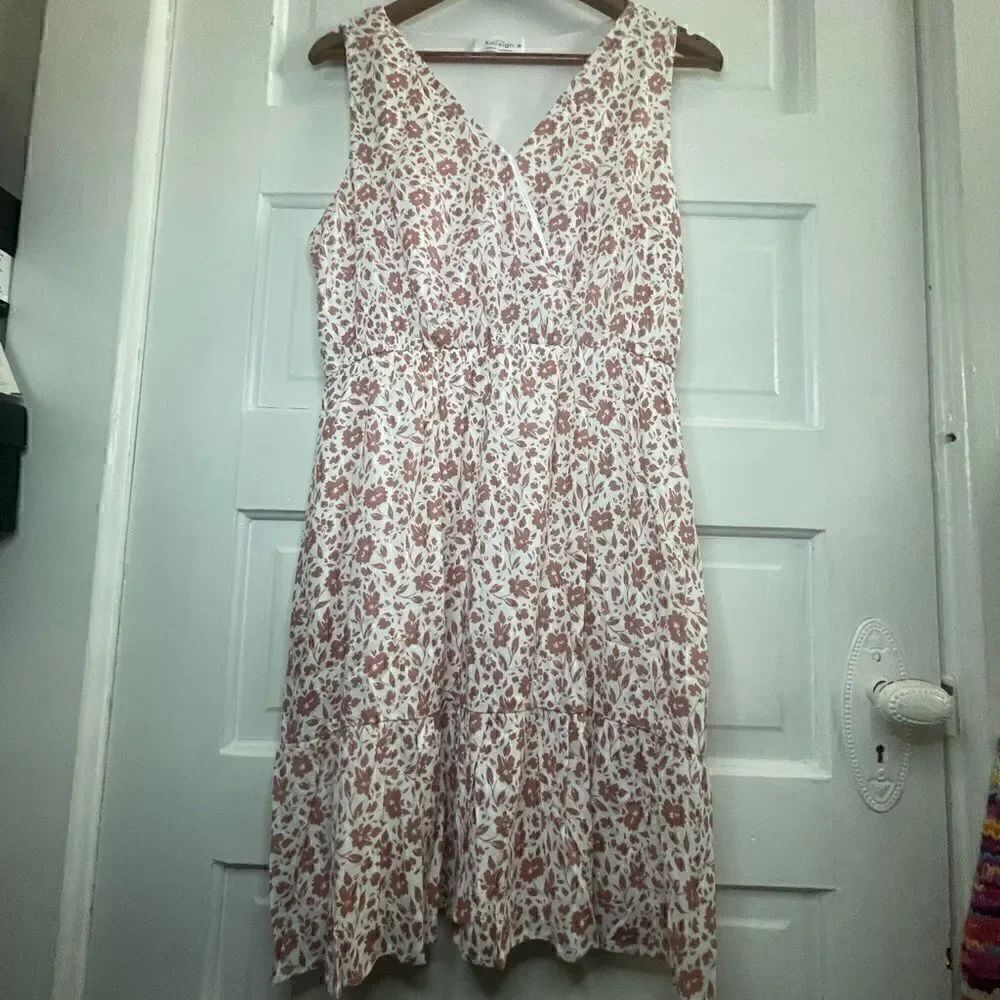 Kaileigh Floral Print Surplice Neckline Sleeveless Dress